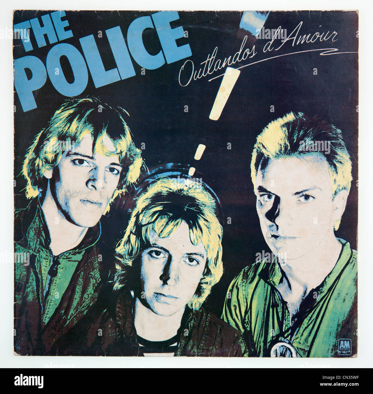 Couverture de l'album vinyle Outlandos d'amour par la Police, 1978 parution sur A&M Records Banque D'Images