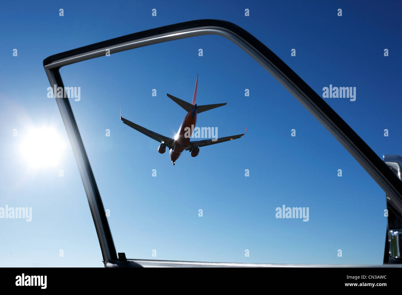 Porte de la voiture avec vue d'avion Photo Stock - Alamy