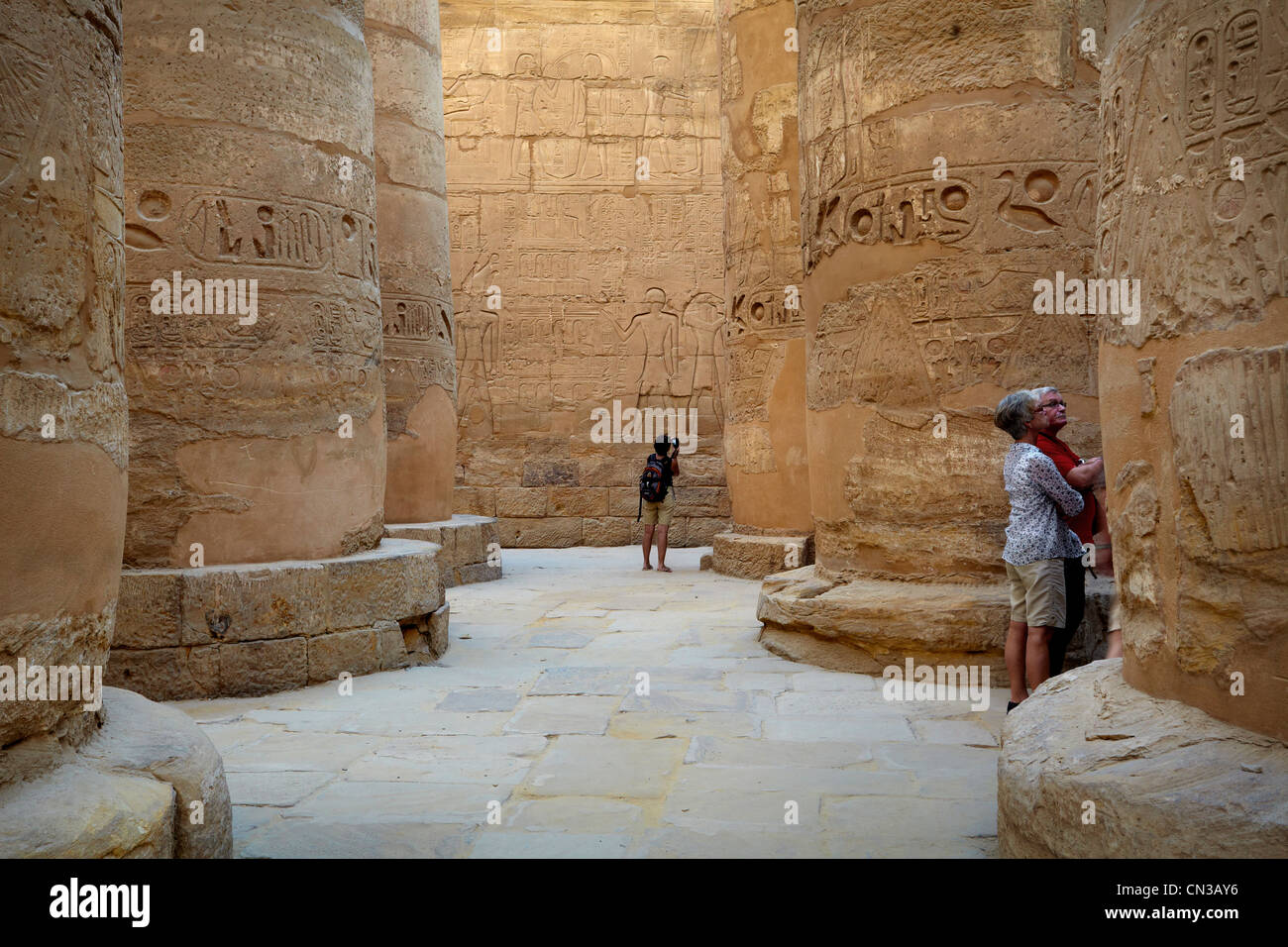 Egypte - Temple de Karnak, salle hypostyle, Luxor, Egypt Banque D'Images