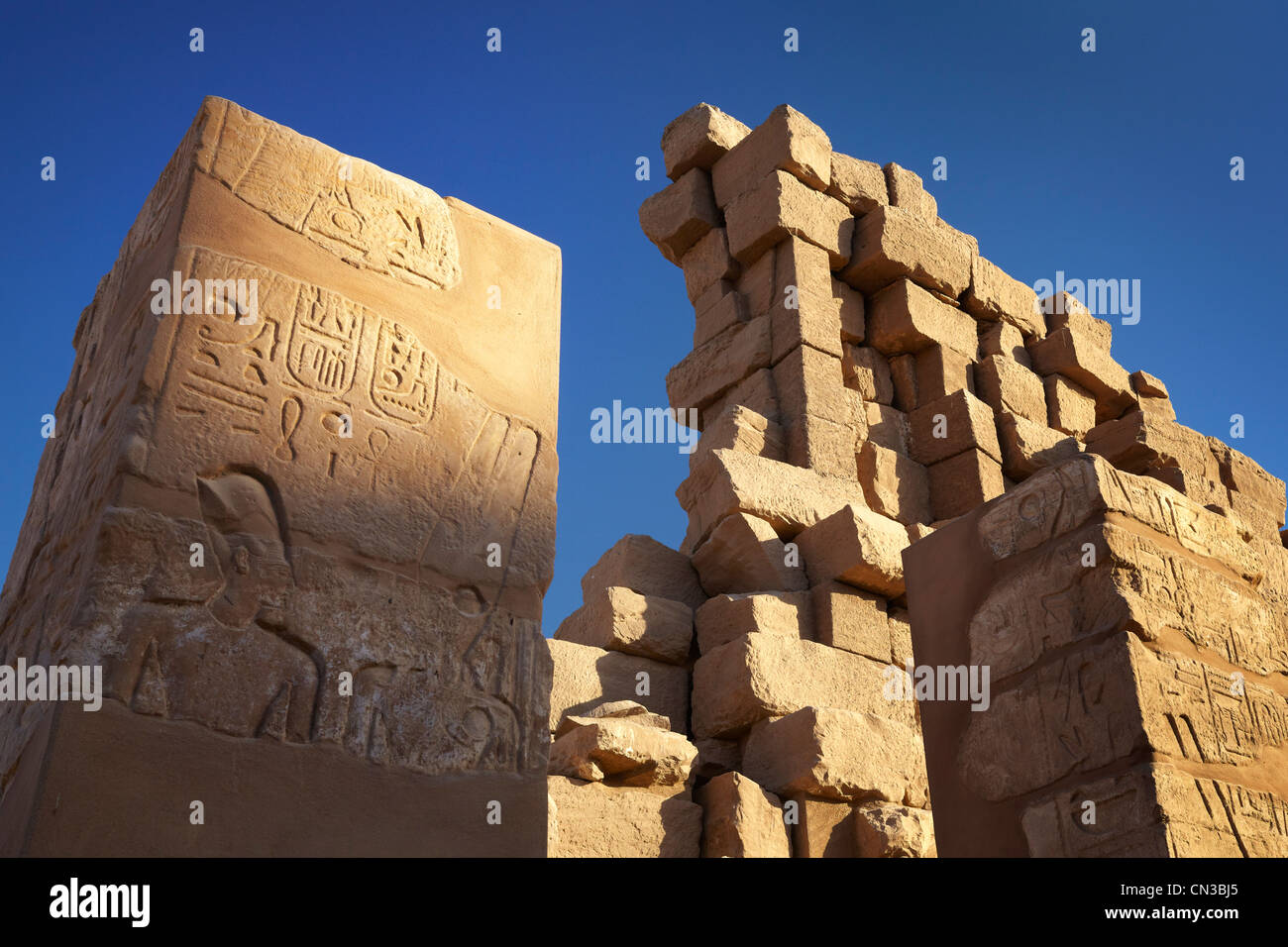 Egypte - Temple de Karnak, l'UNESCO Banque D'Images