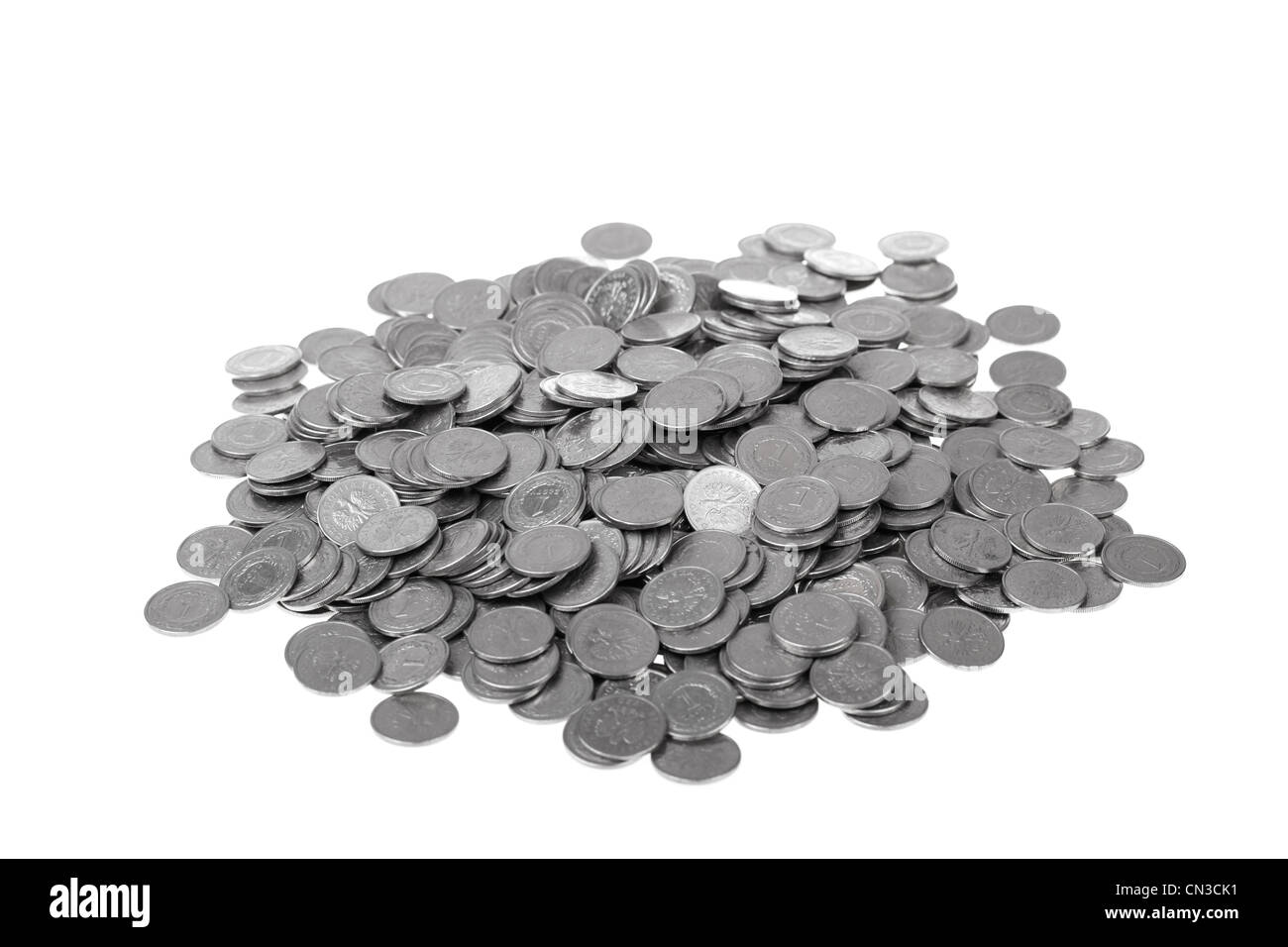 Devise polonaise zloty. L'argent et l'épargne concept sur fond blanc. Banque D'Images