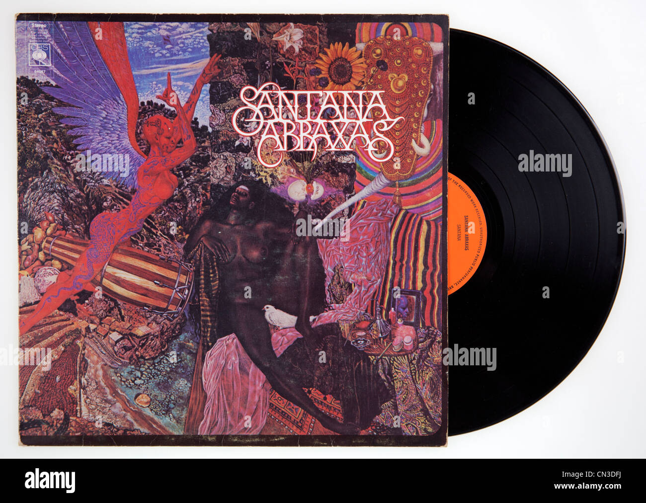 Couverture de l'album vinyle Abraxas par Santana, publié 1970 sur CBS Records (oeuvre de Matias Klarwein) Banque D'Images