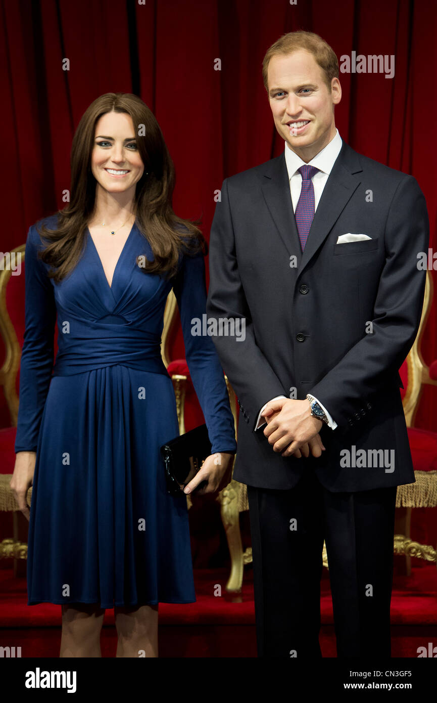 Le duc et la duchesse de Cambridge Waxworks sont dévoilé chez Madame Tussauds Banque D'Images