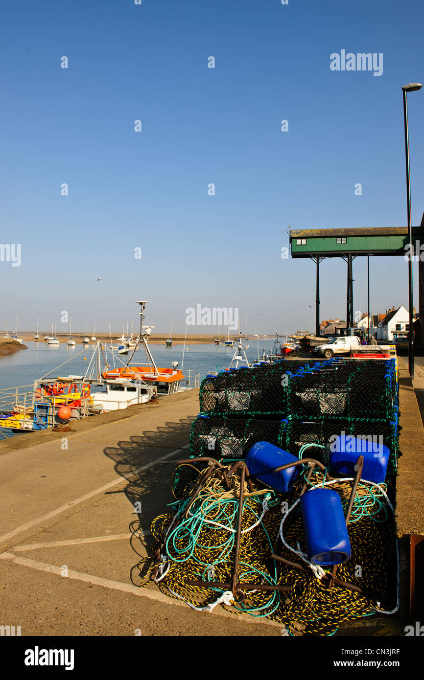 Pêche à la ville, à 1,6 km de la mer du Nord,Loisirs,voile de plaisance, pêche, restaurants de poisson,Wells Next The Sea,North Norwich Banque D'Images