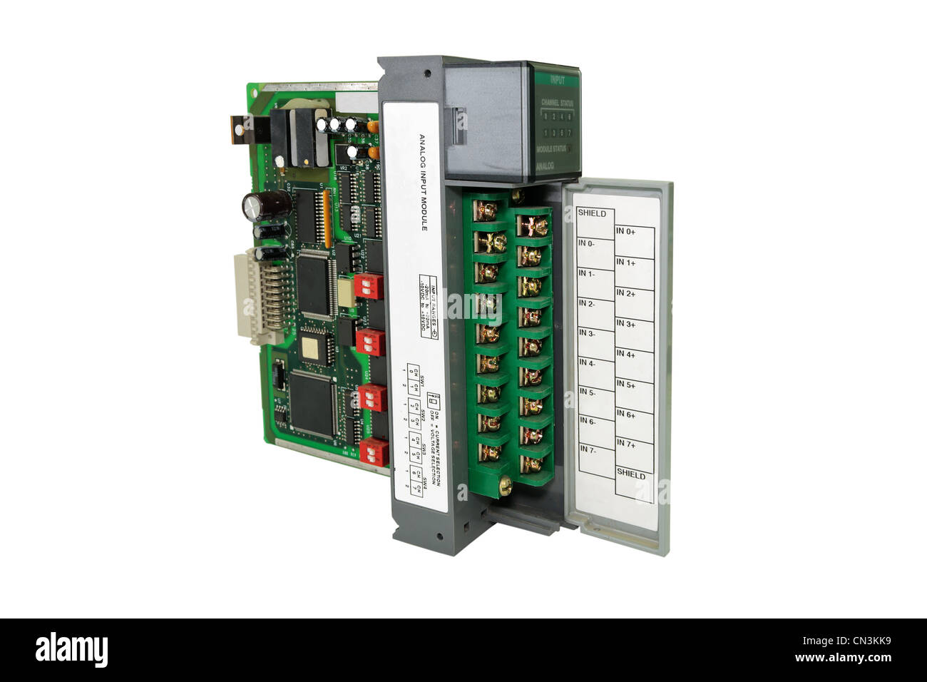 .Control, .digital, .isolés, collier, couleur, cadre, connecteurs, cpu, vert, de l'industrie, de l'industrie, d'installation, moderne, obj Banque D'Images