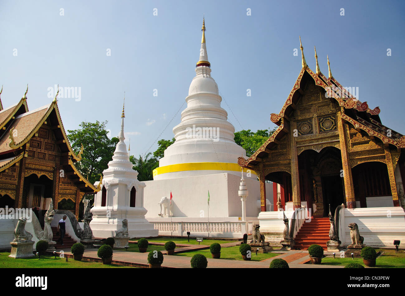 Le Phrathatluang Chedi, Wat Phra Singh, Chiang Mai, la province de Chiang Mai, Thaïlande Banque D'Images