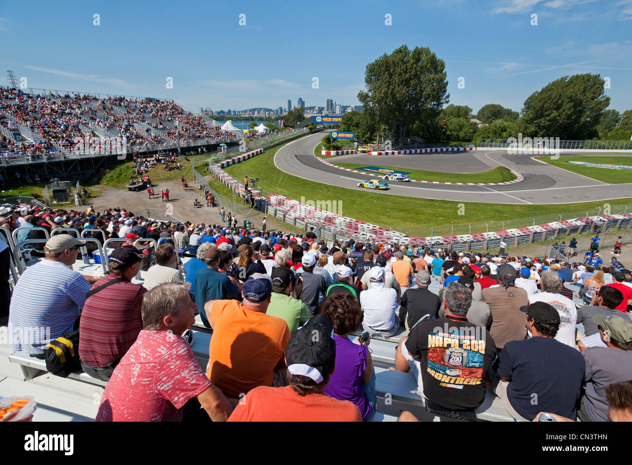 Canada, Québec, Montréal, course de NASCAR sur le circuit Gilles Villeneuve, sur l'Ile Notre Dame Banque D'Images