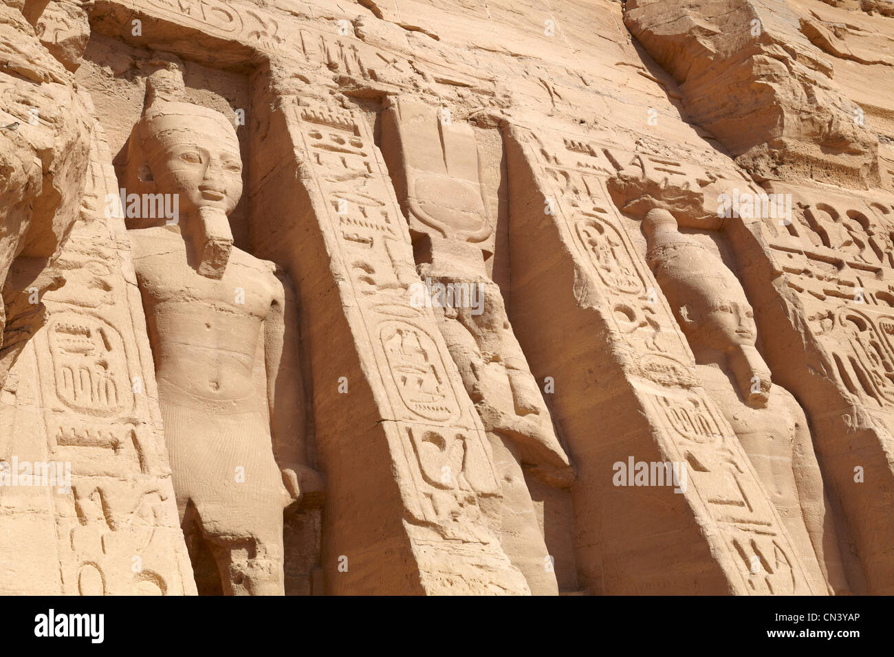 Egypte - Temple de Ramsès, Temple d'Abou Simbel, l'UNESCO Banque D'Images