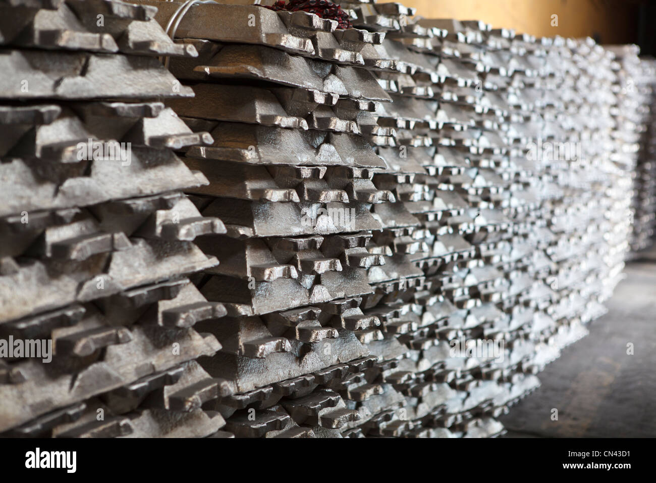 Briques sur aluminium usine métallurgique non ferreux. Fédération de la métallurgie usine. Vue en perspective Banque D'Images