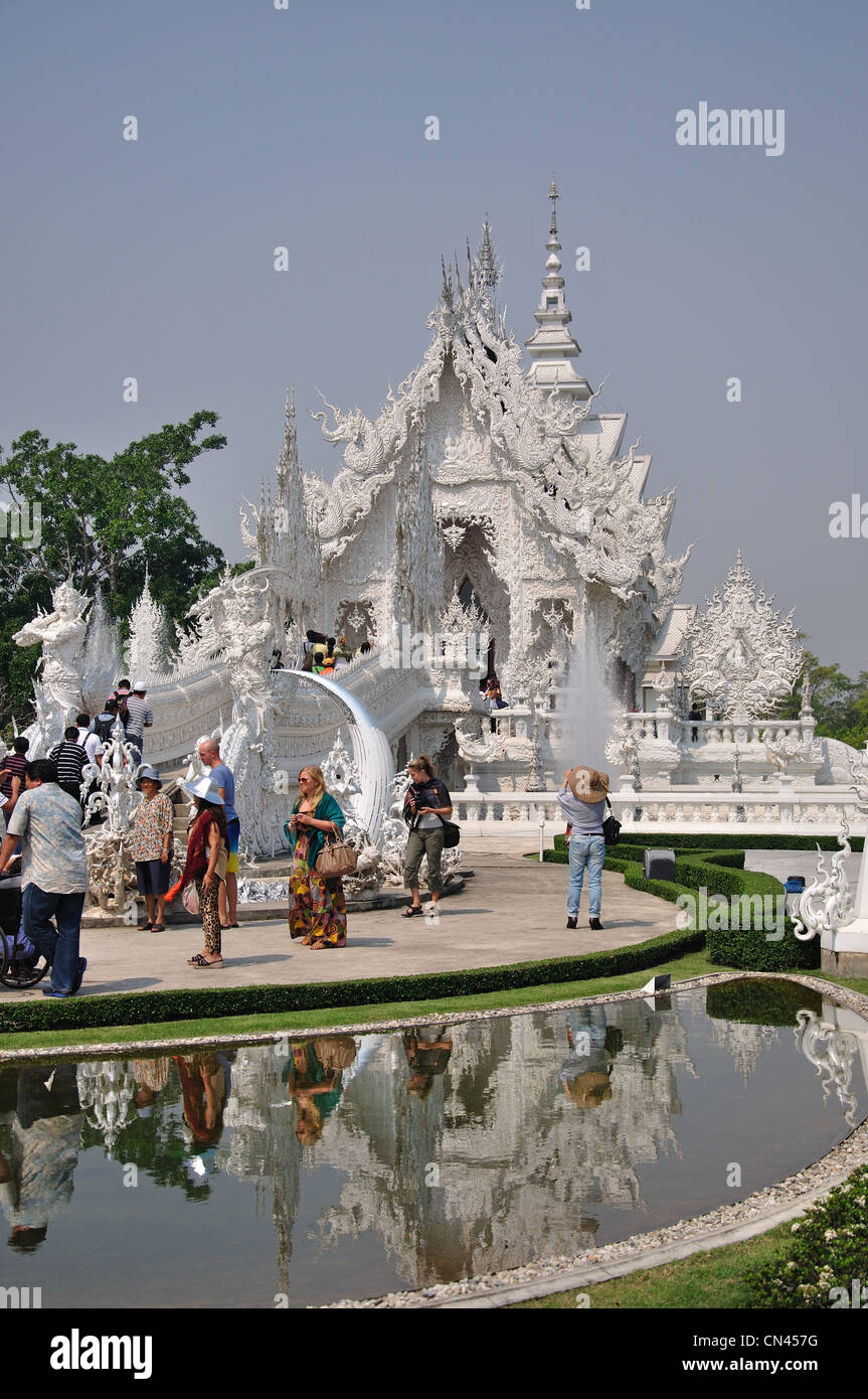 Wat Rong Khun, temple Chiang Rai, la province de Chiang Rai, Thaïlande Banque D'Images