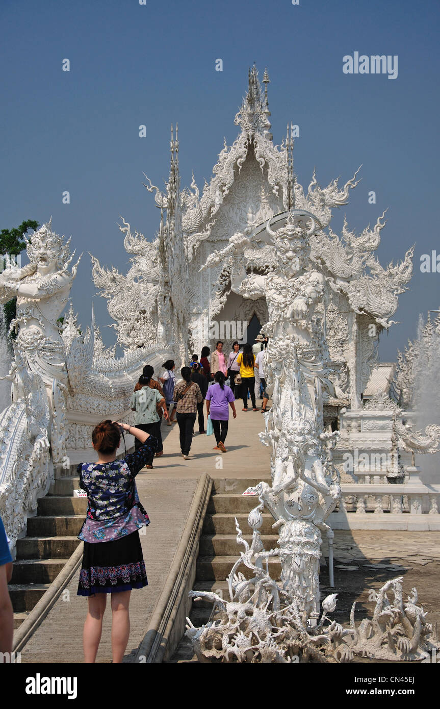 Wat Rong Khun, temple Chiang Rai, la province de Chiang Rai, Thaïlande Banque D'Images