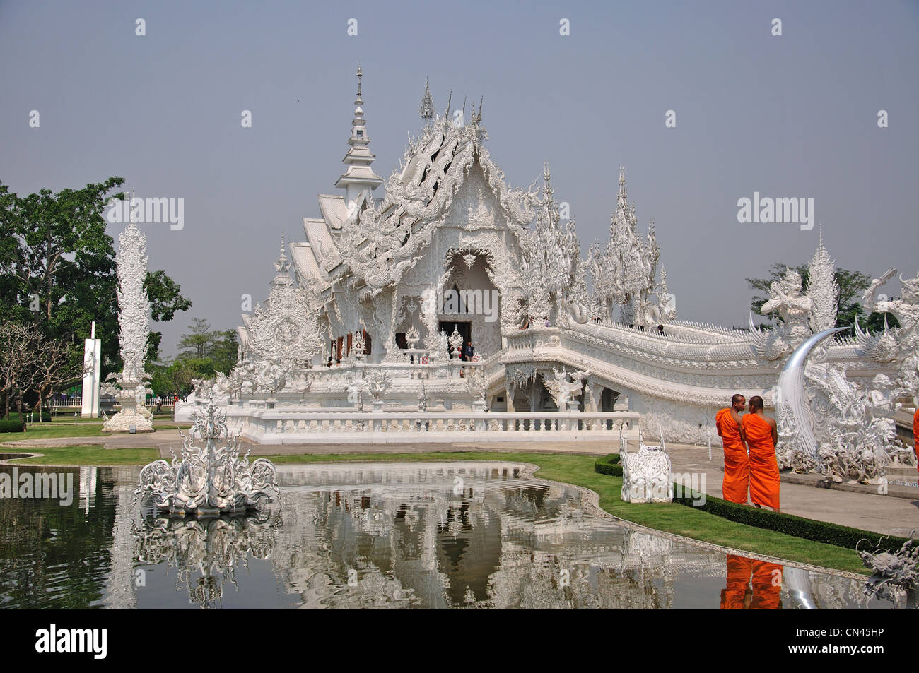 Wat Rong Khun, temple Chiang Rai, la province de Chiang Rai, Thaïlande Banque D'Images