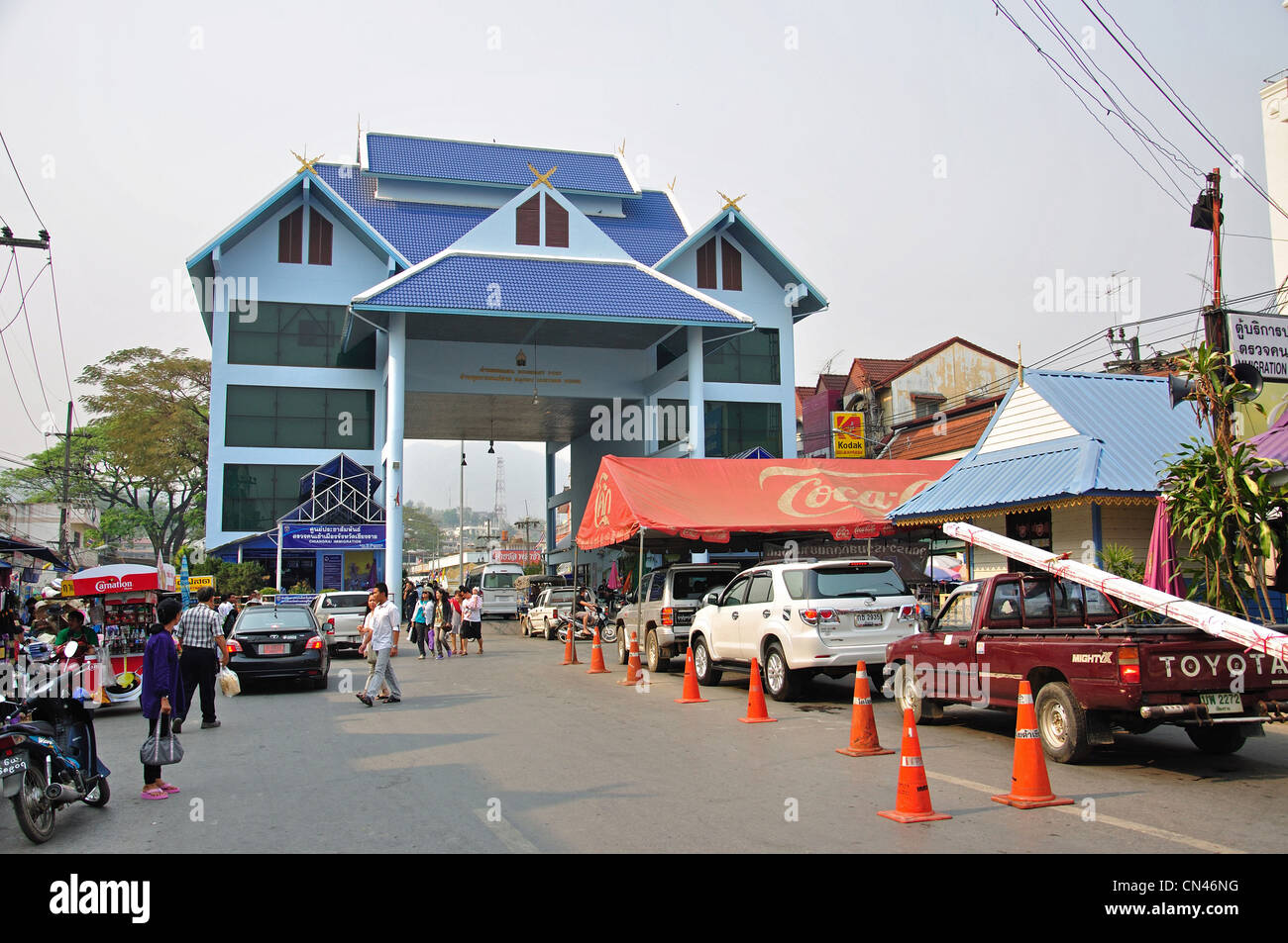 Frontière entre à Maesai Maesai, District, province de Chiang Rai, Thaïlande Banque D'Images