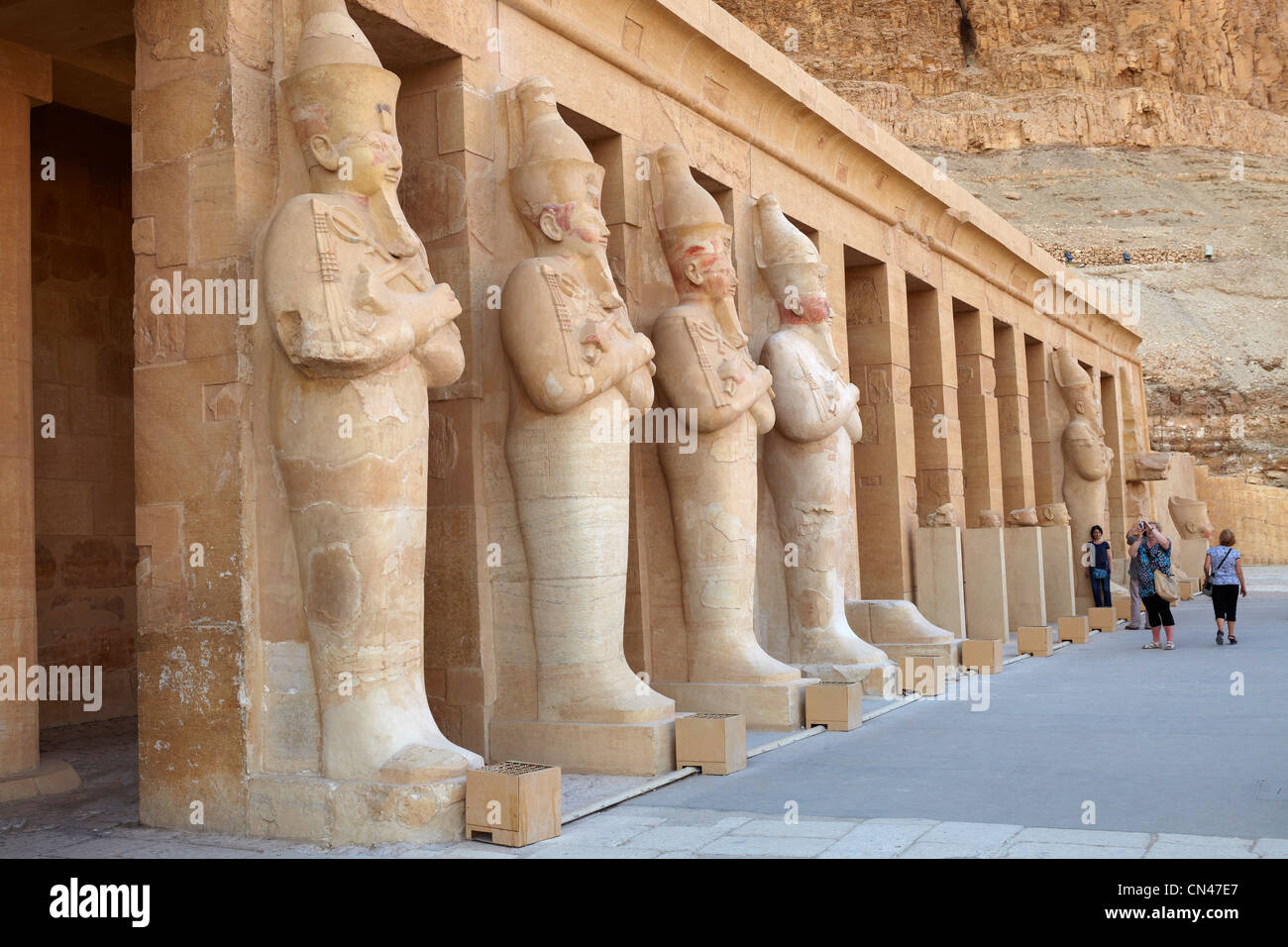 Egypte - Vallée des Reines, Temple d'Hatshepsout, l'Unesco Banque D'Images