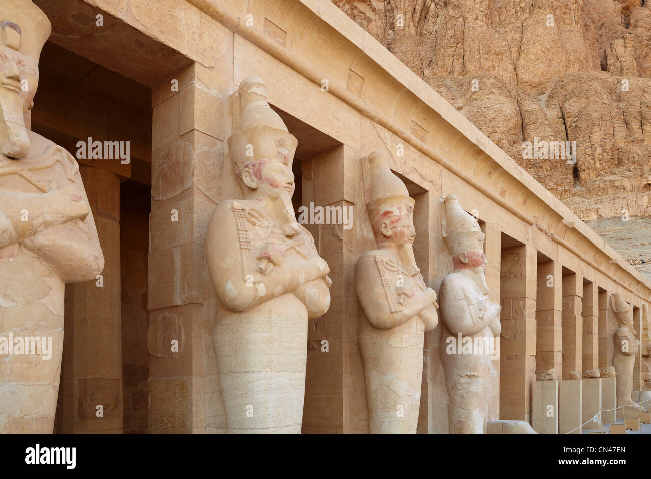 Egypte - Vallée des Reines, Temple d'Hatshepsout, l'Unesco Banque D'Images