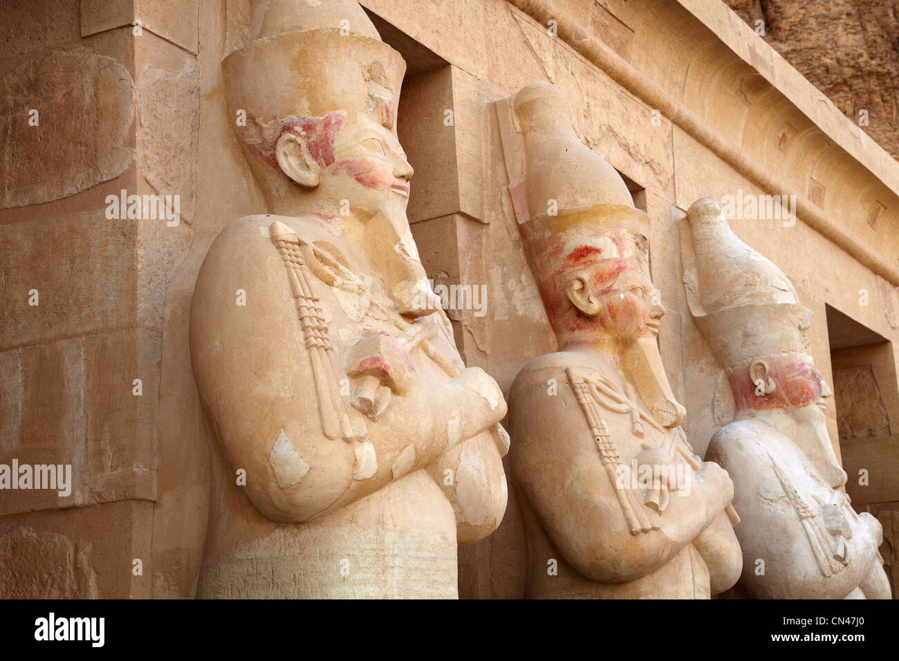 Egypte - Vallée des Reines, Temple d'Hatshepsout, l'Unesco Banque D'Images