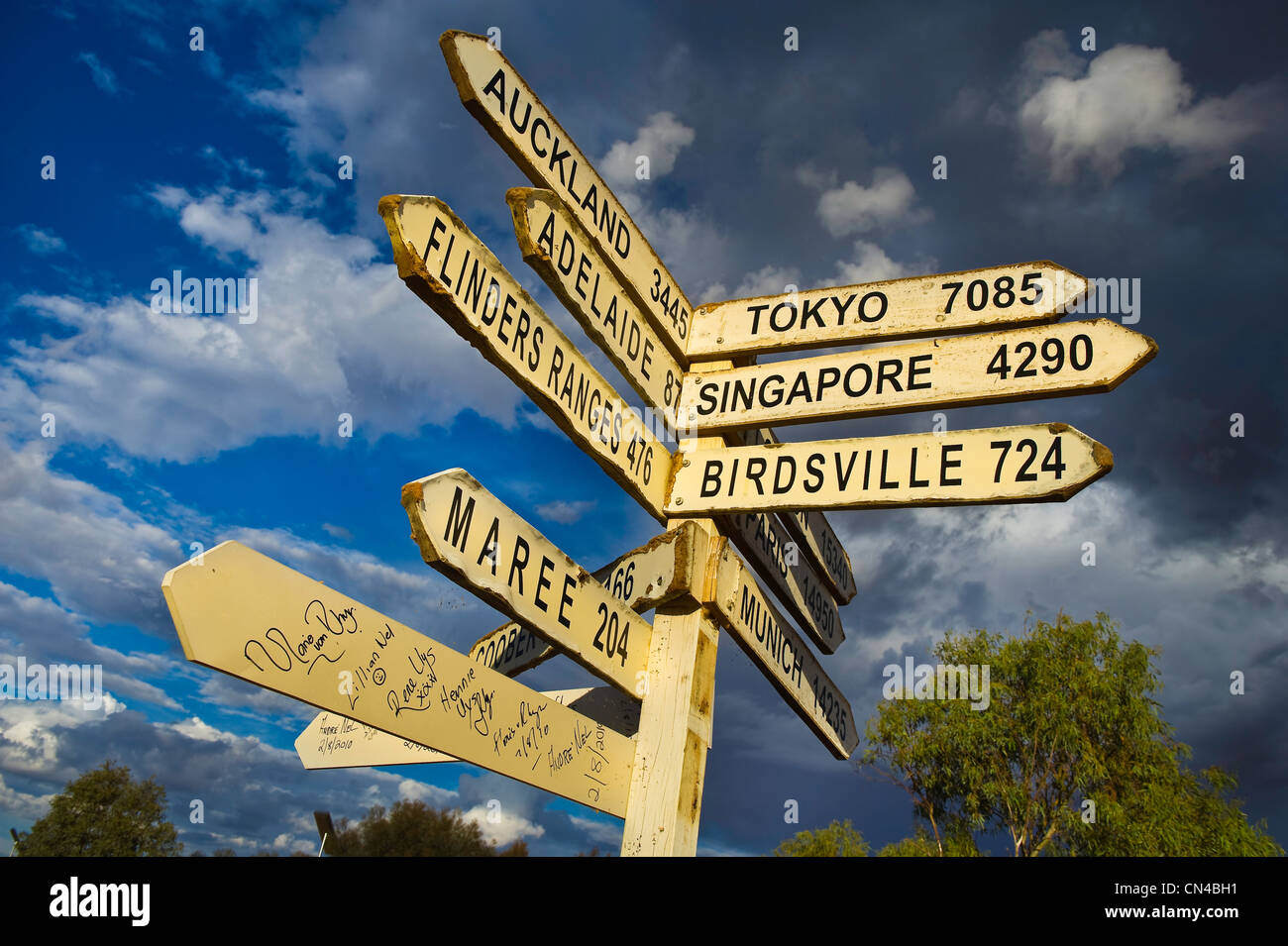 L'Australie, l'Australie du Sud, William Creek, pancarte Banque D'Images