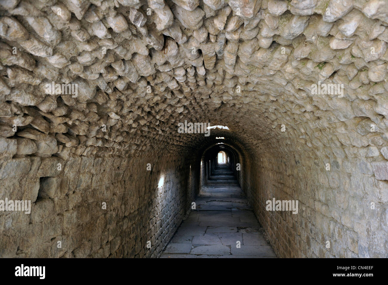 La Turquie, Région de l'Egée, Pergamon (Pergame), le Sanctuariy d'Asclépios, un tunnel Banque D'Images