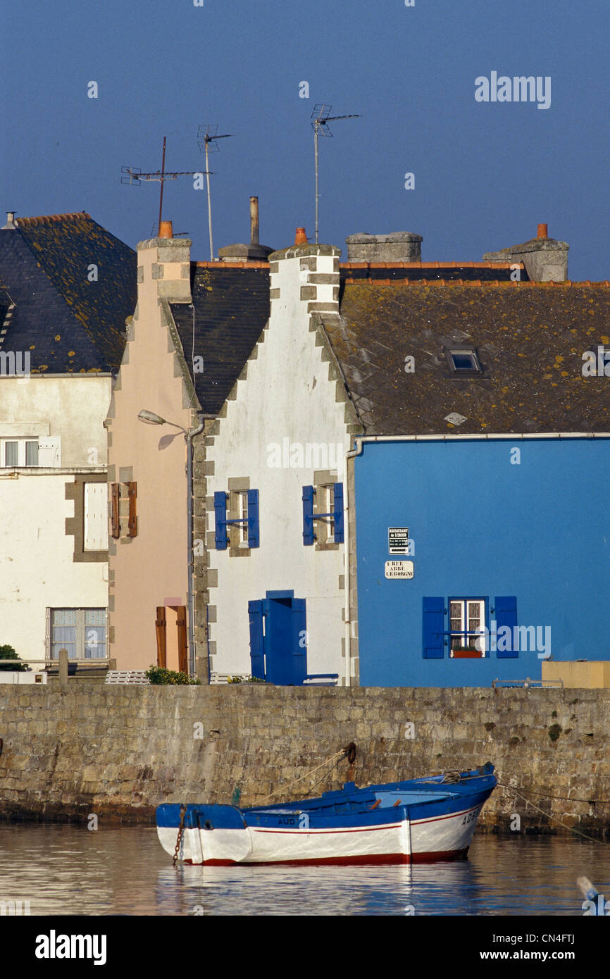 La France, Finistère, Ile de Sein, Quai Français Libres Banque D'Images