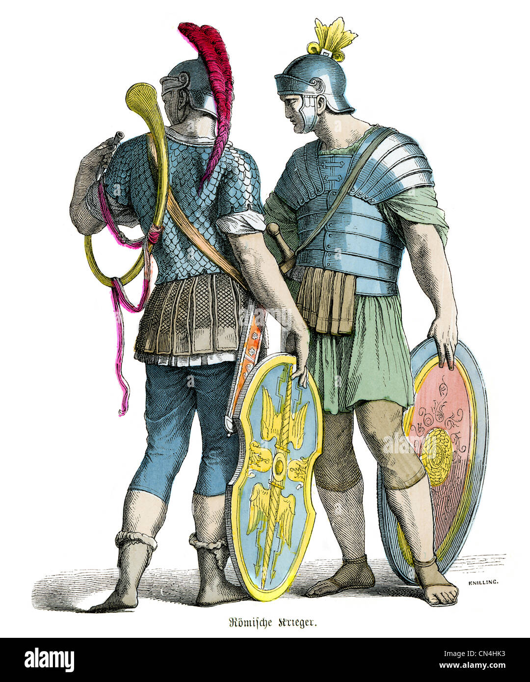 Les soldats romains antiques Banque D'Images