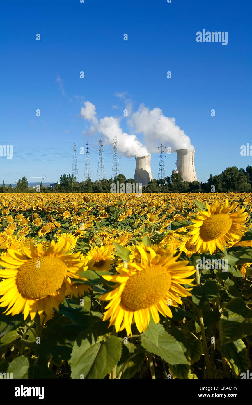 France, Drôme, St Paul Trois Chateaux, Tricastin site industriels et nucléaires Banque D'Images