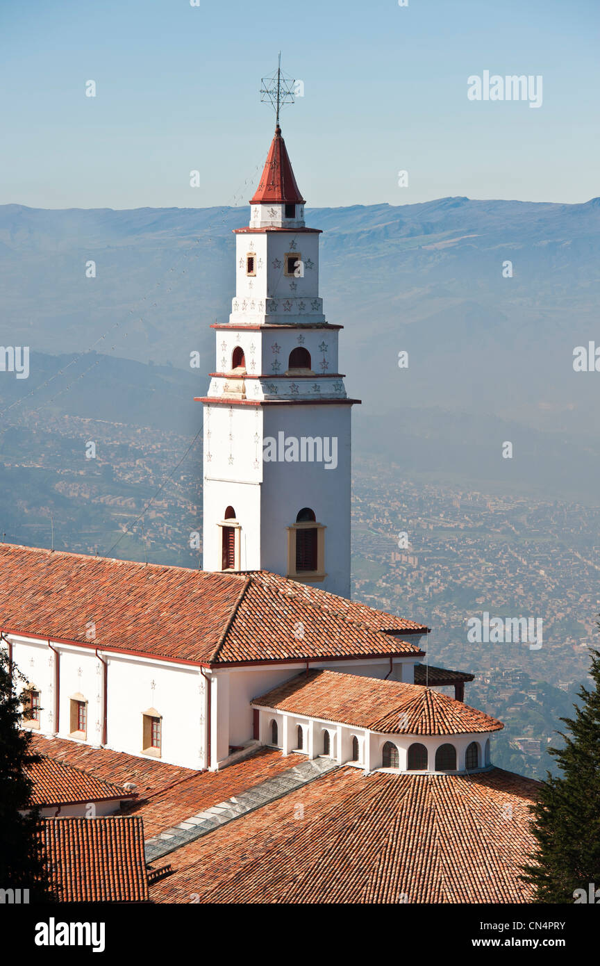 Le département de Cundinamarca, en Colombie, Bogota, Mont Monserrate (3152 m), Monserrate église dédiée à la Vierge Noire de Banque D'Images