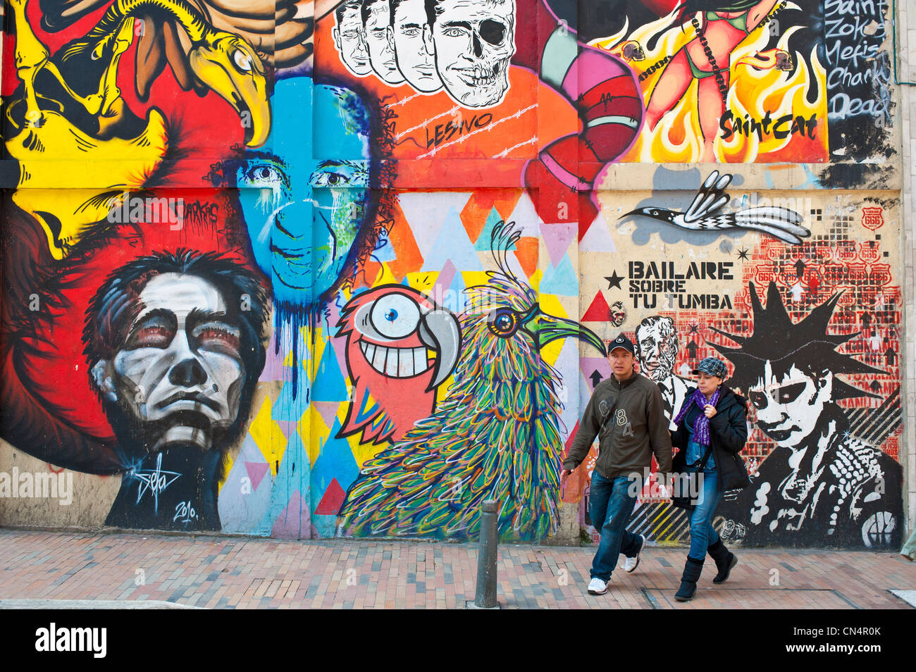 Le département de Cundinamarca, en Colombie, Bogota, La Candelaria District, fresque sur l'Avenue Jimenez Banque D'Images