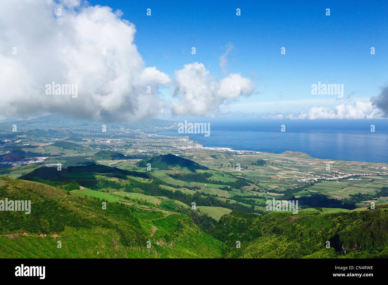 Paysage de la côte nord de l'île de São Miguel. Açores, Portugal. Banque D'Images