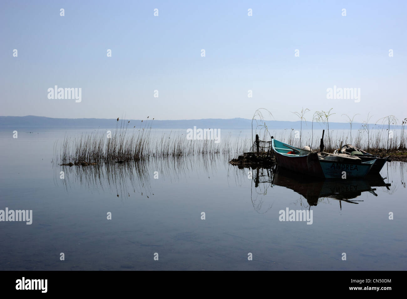 Italie, Latium, lac de Bolsena, bateaux Banque D'Images