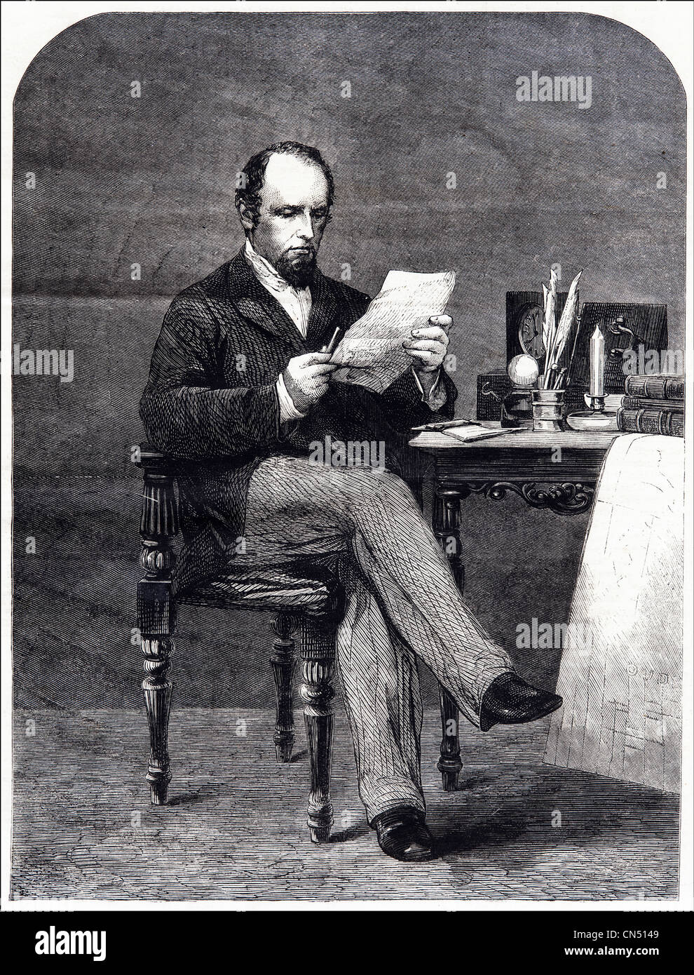 Portrait de Earl Canning 1812 - 1862 gravure victorienne en date du 5 juillet 1862 Banque D'Images