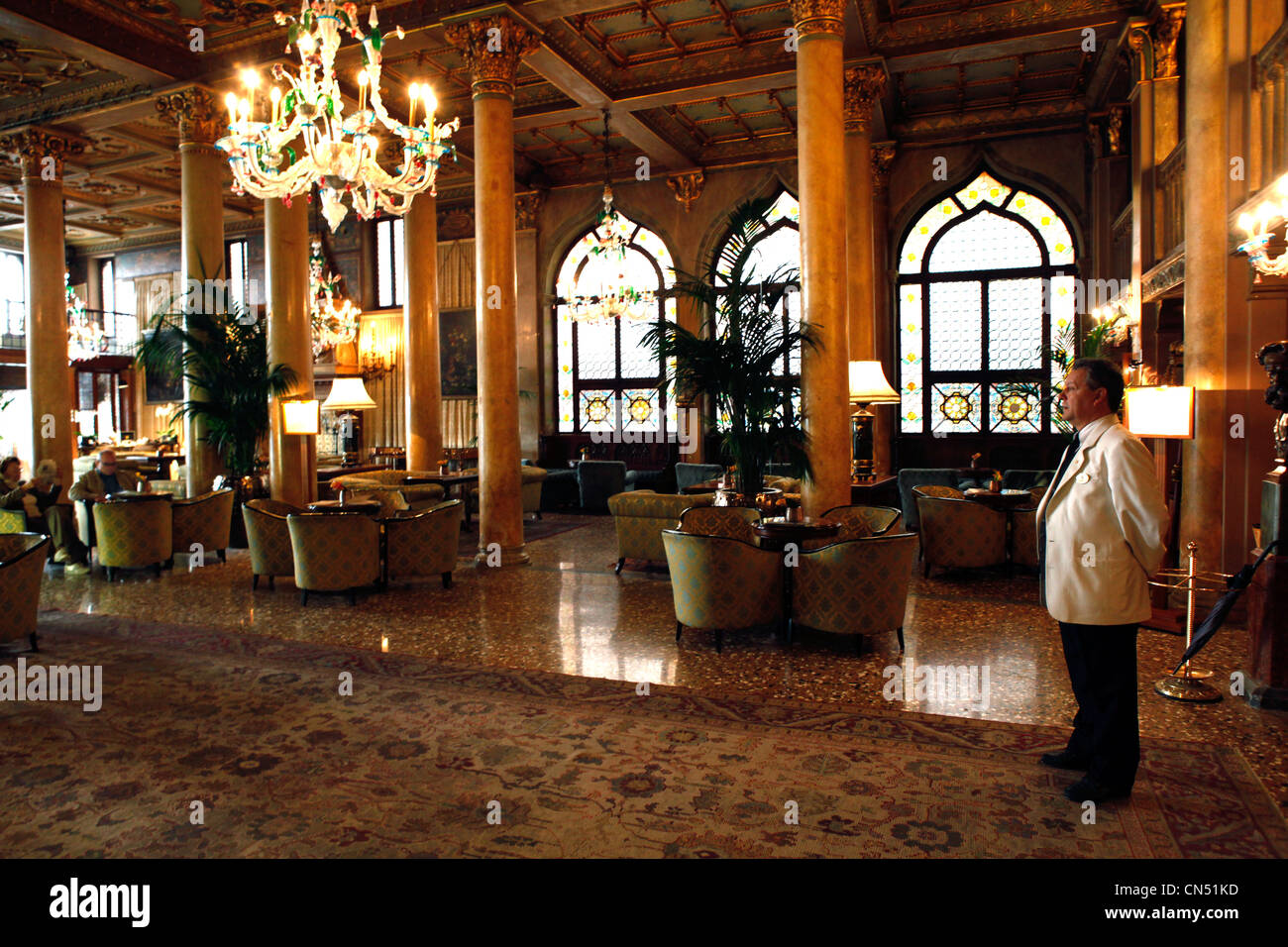 Italie, Vénétie, Venise, classé au Patrimoine Mondial par l'UNESCO, l'Hotel Danieli Banque D'Images