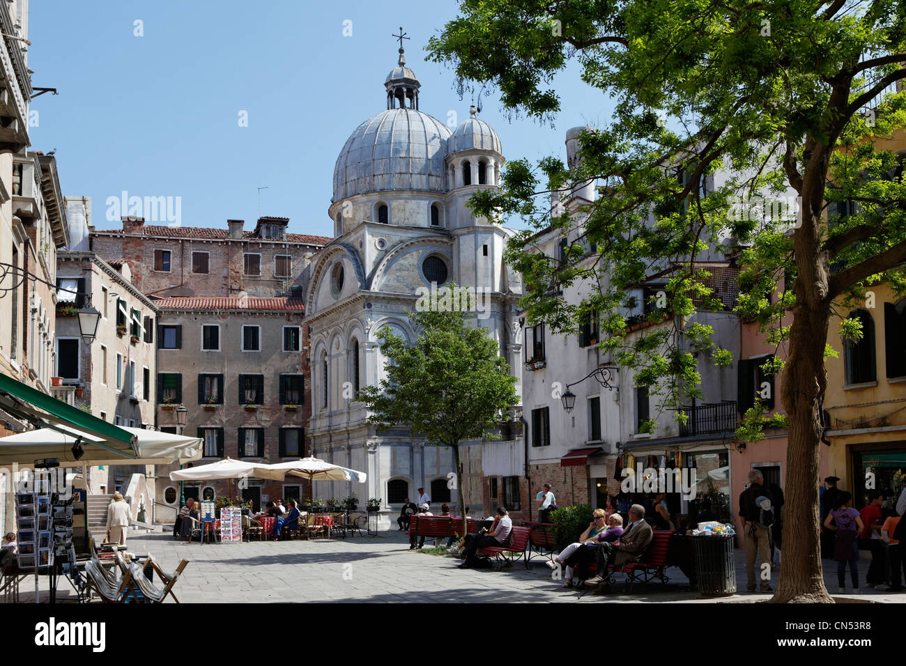 L'Italie, Vénétie, Venise, inscrite au Patrimoine Mondial de l'UNESCO, quartier de Castello, Santa Maria Nova square, Santa Maria dei Banque D'Images