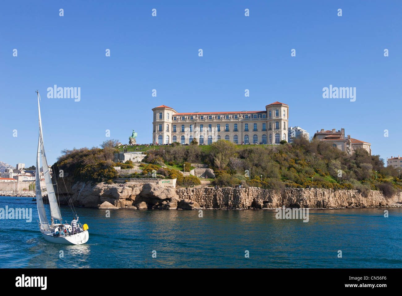 France, Bouches du Rhône, Marseille, Palais du Pharo, à l'entrée du Vieux Port, construit sous Louis Napoléon pour la Banque D'Images