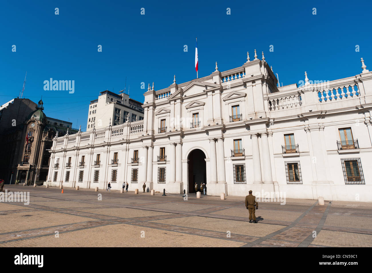 Chili, Santiago du Chili, Palacio de la Moneda Banque D'Images