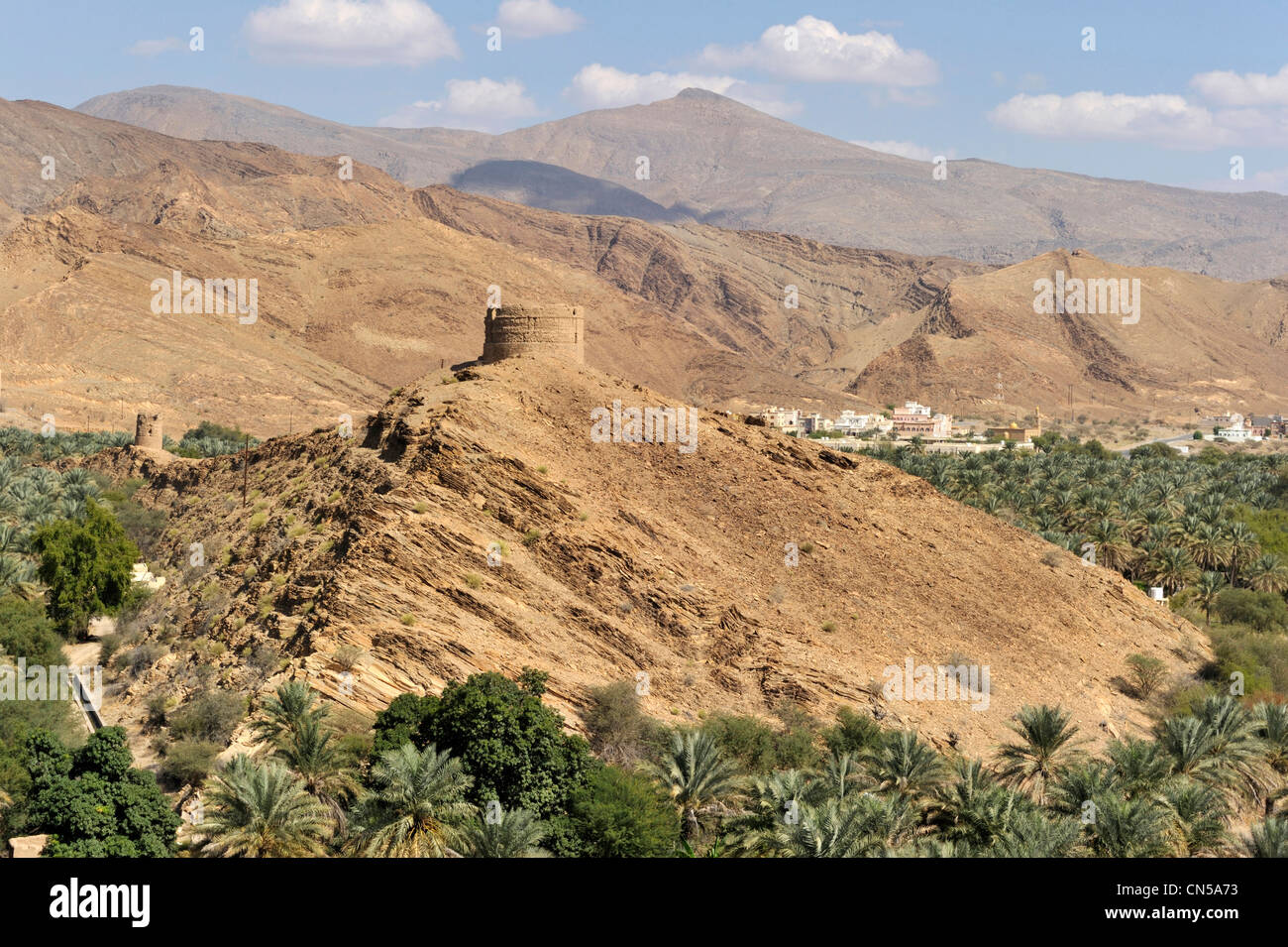 Sultanat d'Oman, Al Dakhiliyah, région des monts Hajar Occidental, Birkat Al Mawz Banque D'Images