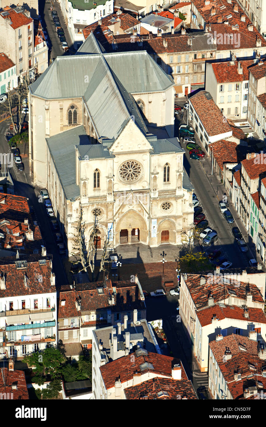 France, Bouches du Rhône, Marseille, 5ème arrondissement, Longchamp, St Michel Archange (vue aérienne) Banque D'Images