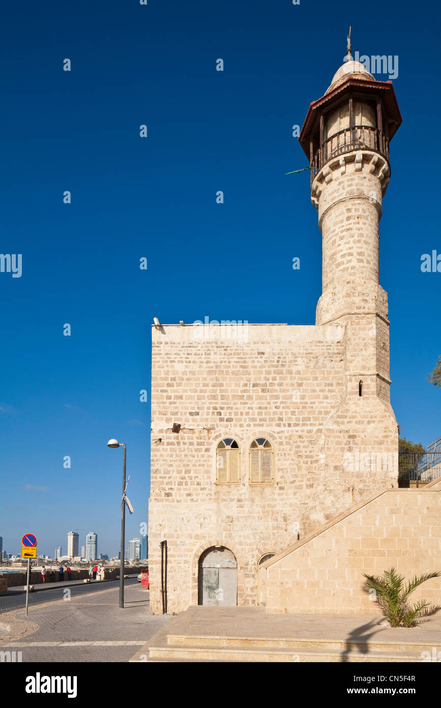 Israël, Tel Aviv, Jaffa, front de mer, de la vieille ville, mosquée Al-Bahr, la plus ancienne dans le district Banque D'Images