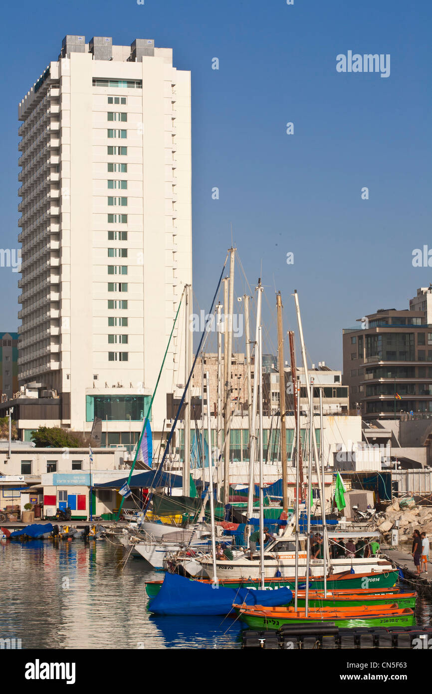 Israël, Tel Aviv, front de mer, port de plaisance Banque D'Images