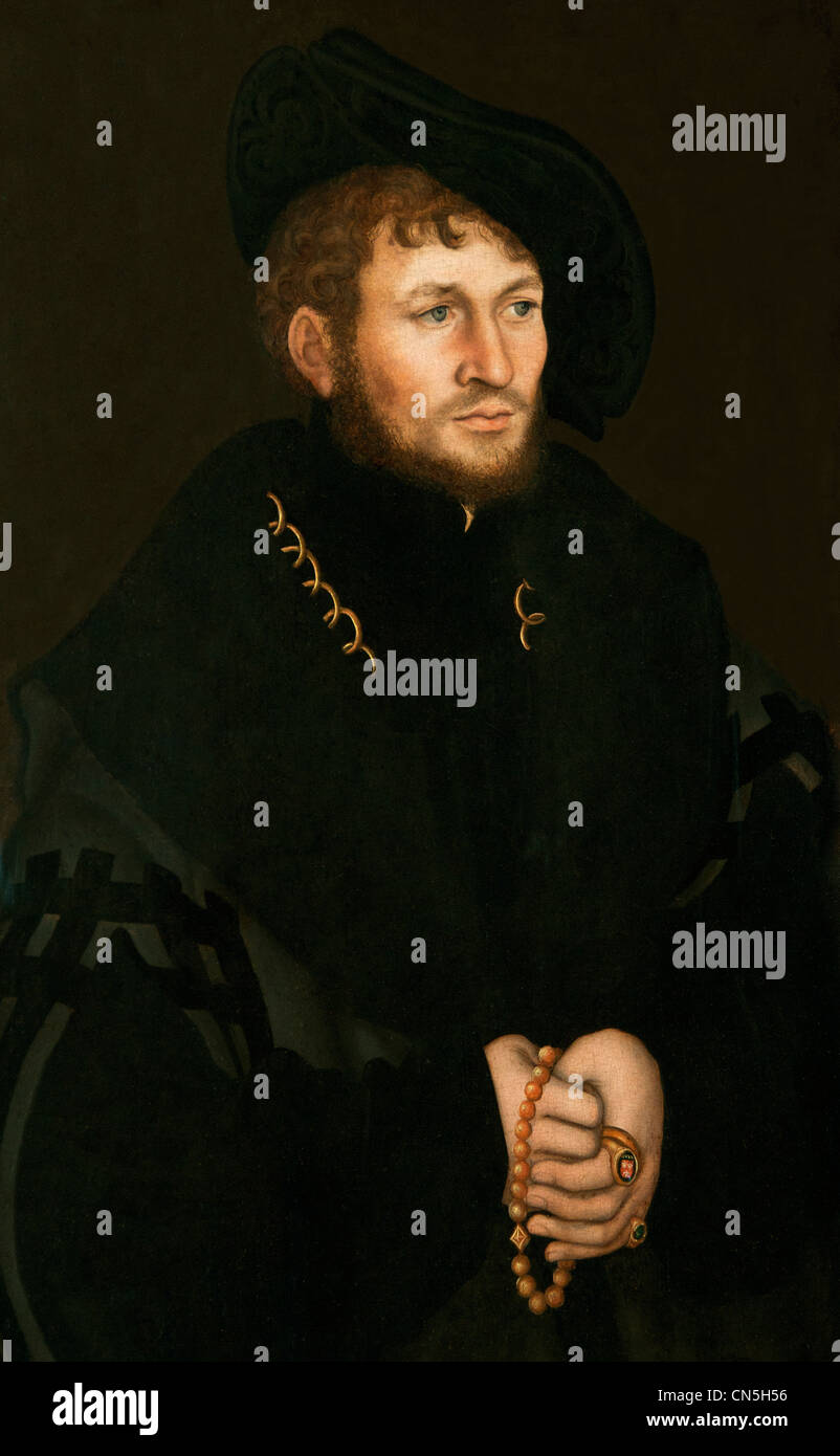 Portrait d'un seigneur de Köckeritz identifiés comme Caspar von Köckeritz Saxe 1500 - 1567 Lucas Cranach l'Ancien 1472 - 1553 German Banque D'Images