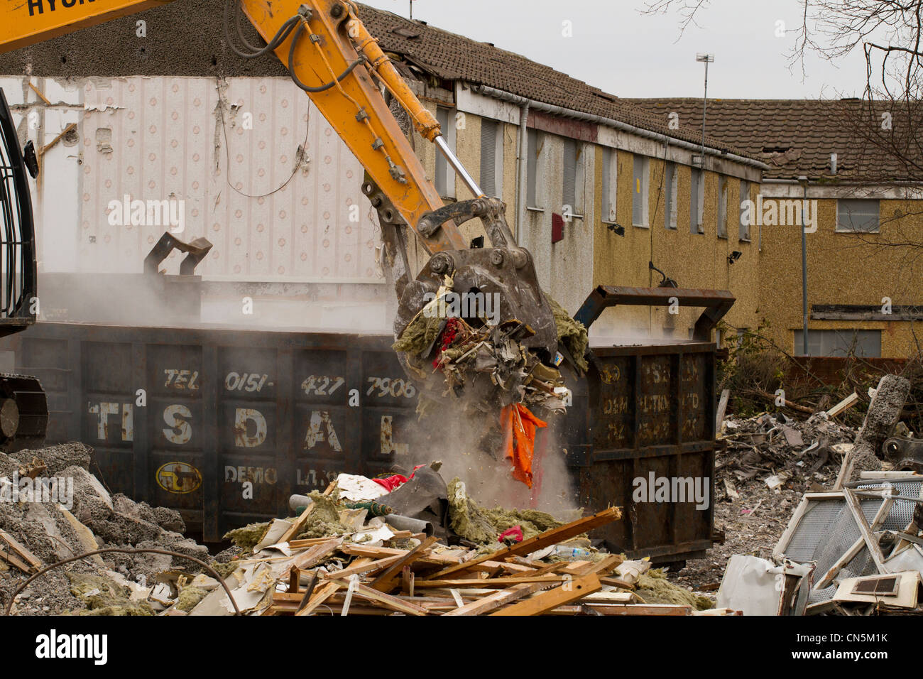 Démolition de maisons-en jusqu'à Liverpool près du projet edge lane Banque D'Images