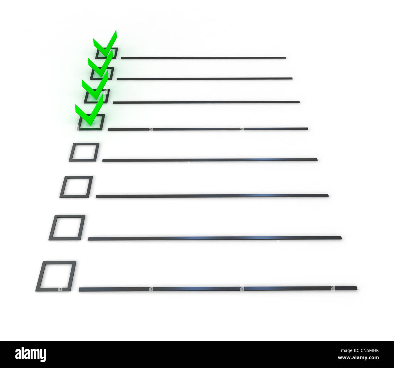 Vérifier symbole de liste sur fond blanc . 3D render Photo Stock - Alamy