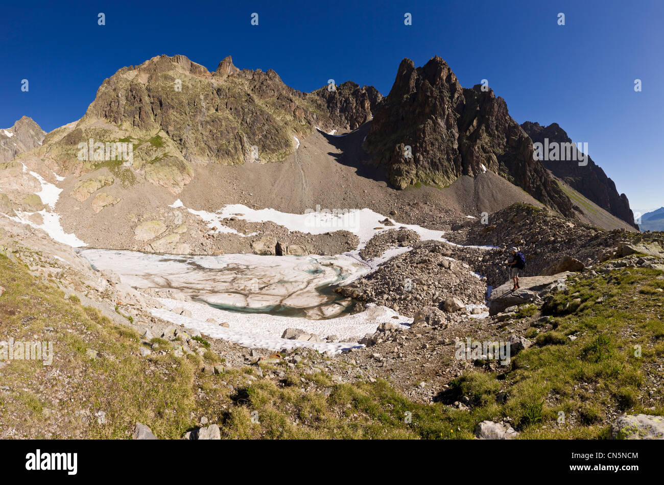 France, Haute Savoie, Chamonix Mont Blanc, le Lac de la Tete Plate dans la réserve naturelle nationale des Aiguilles Rouges Banque D'Images