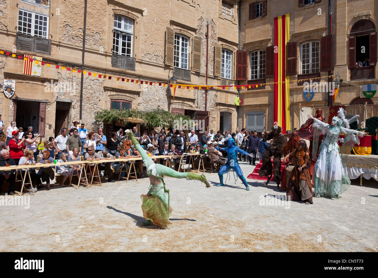France, Bouches du Rhone, Peyrolles en Provence, la fête médiévale du Roi René Banque D'Images