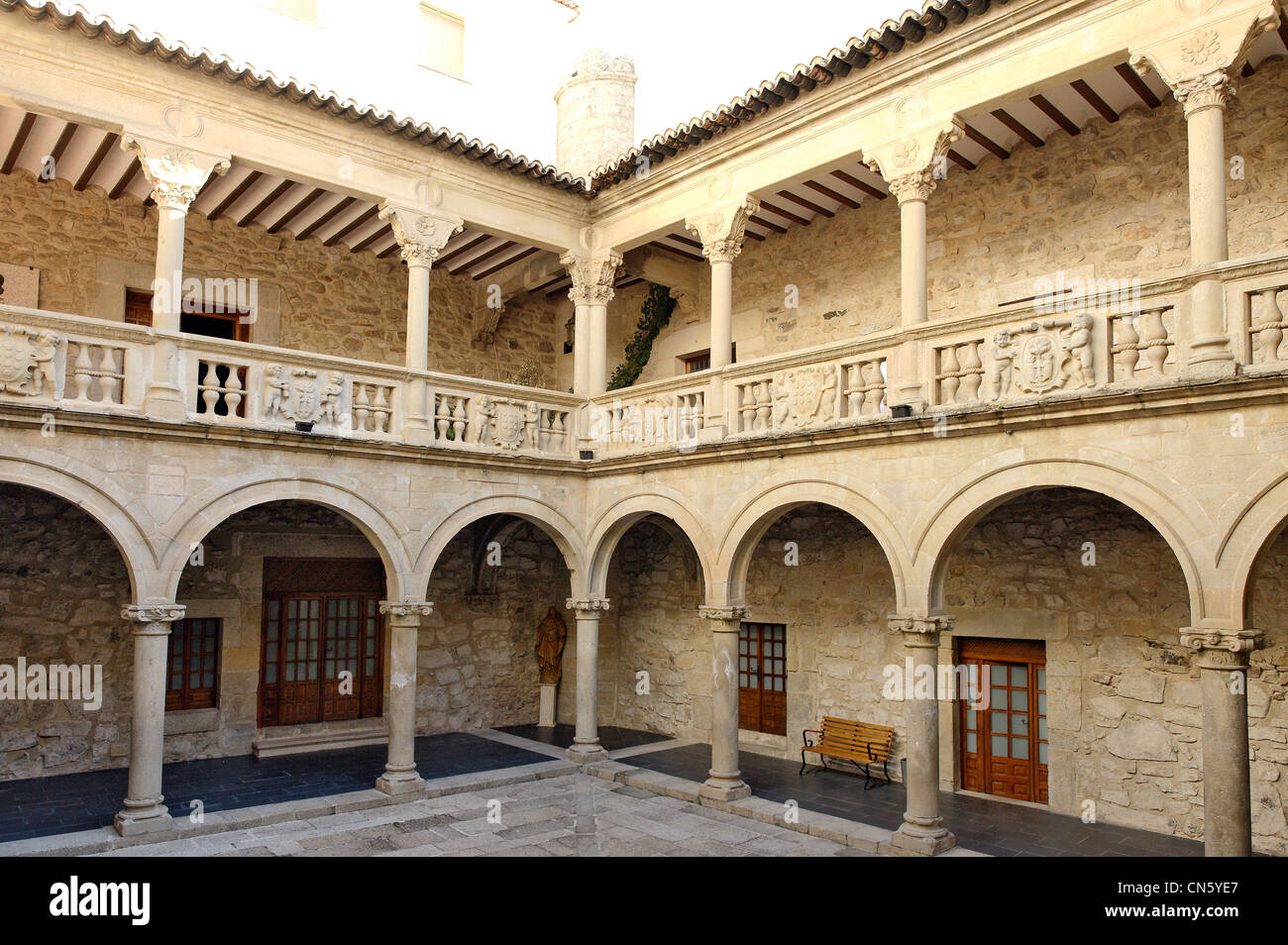 L'Espagne, l'Estrémadure, Trujillo, Juan Pizarro de Orellana palace Banque D'Images
