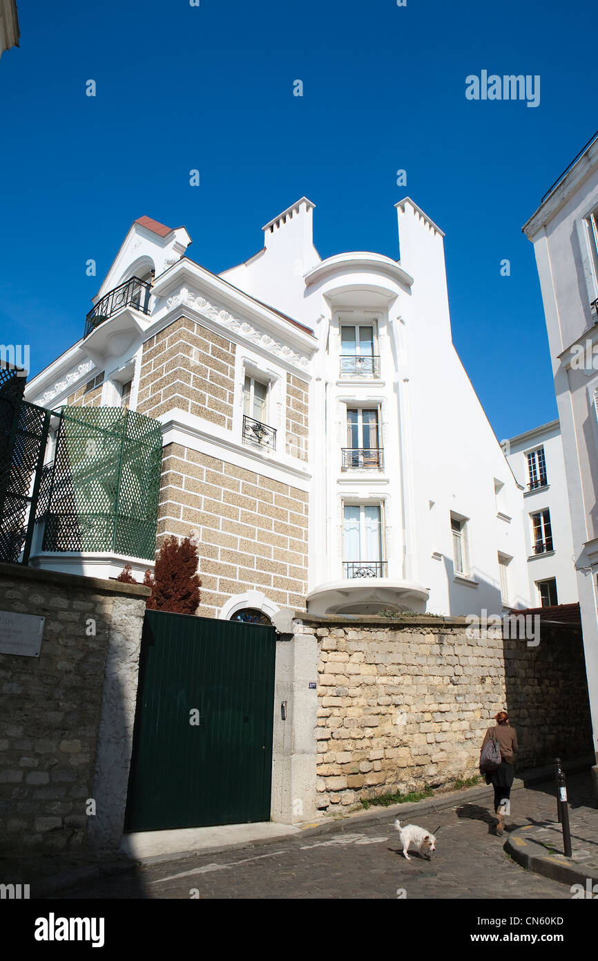 France, Paris, la Butte Montmartre, l'ancienne maison de la chanteuse française Dalila situé rue Orchampt Banque D'Images