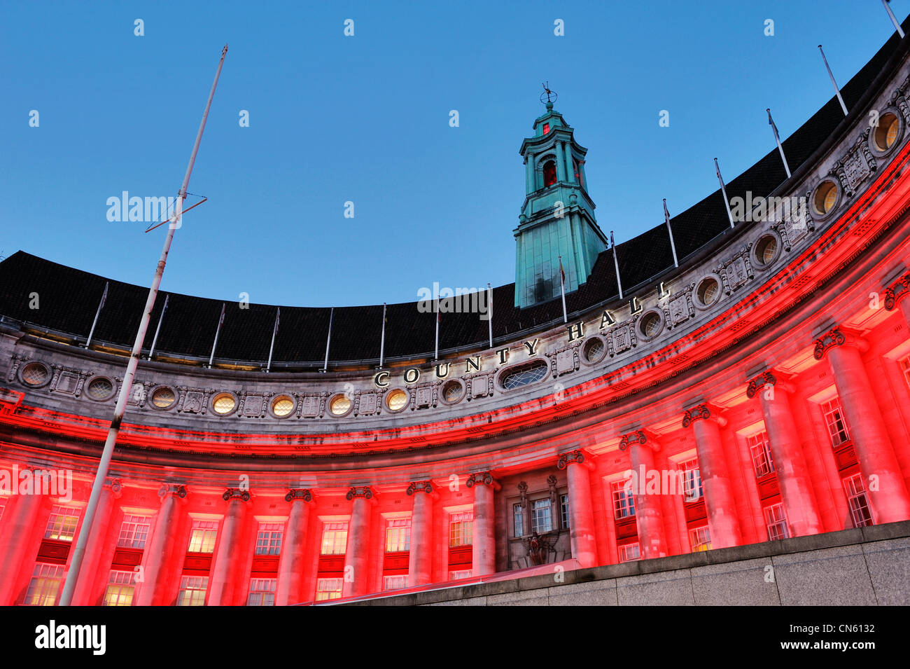 County Hall London lit up at night Banque D'Images