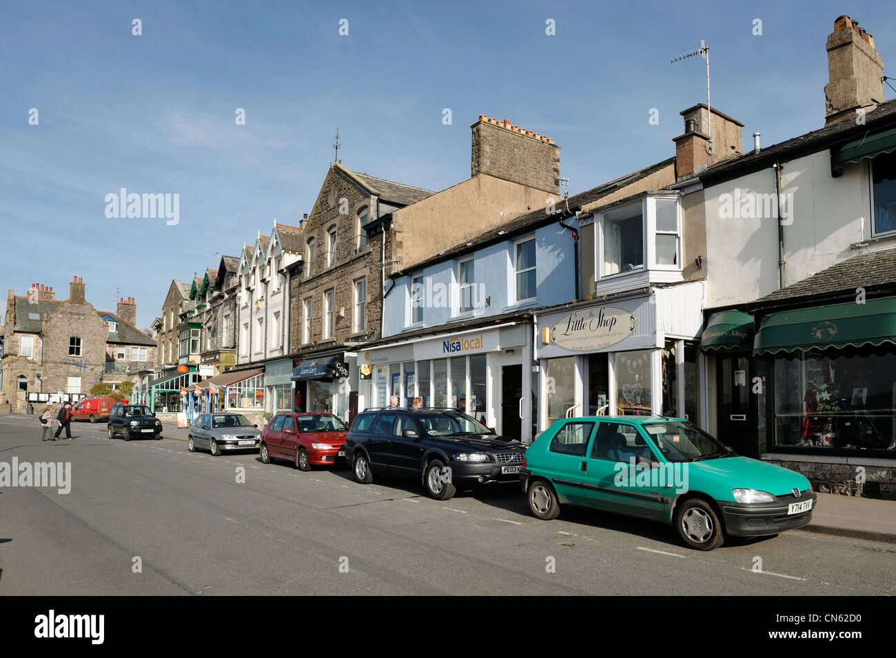 Arnside village shops Cumbria Banque D'Images
