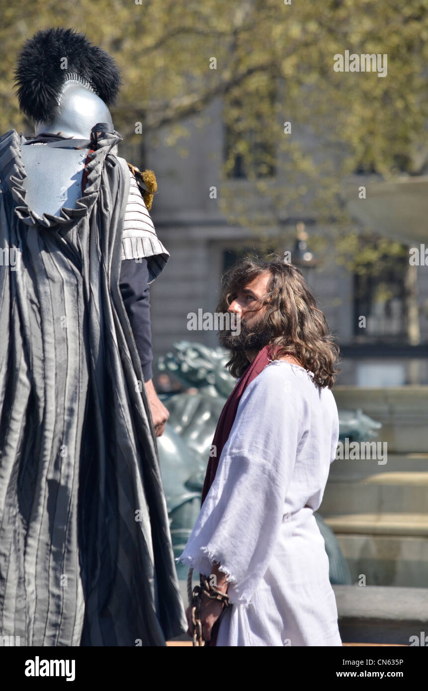 La Passion de Jésus - le Vendredi saint, Pâques, Trafalgar Square Londres , 2012 Banque D'Images