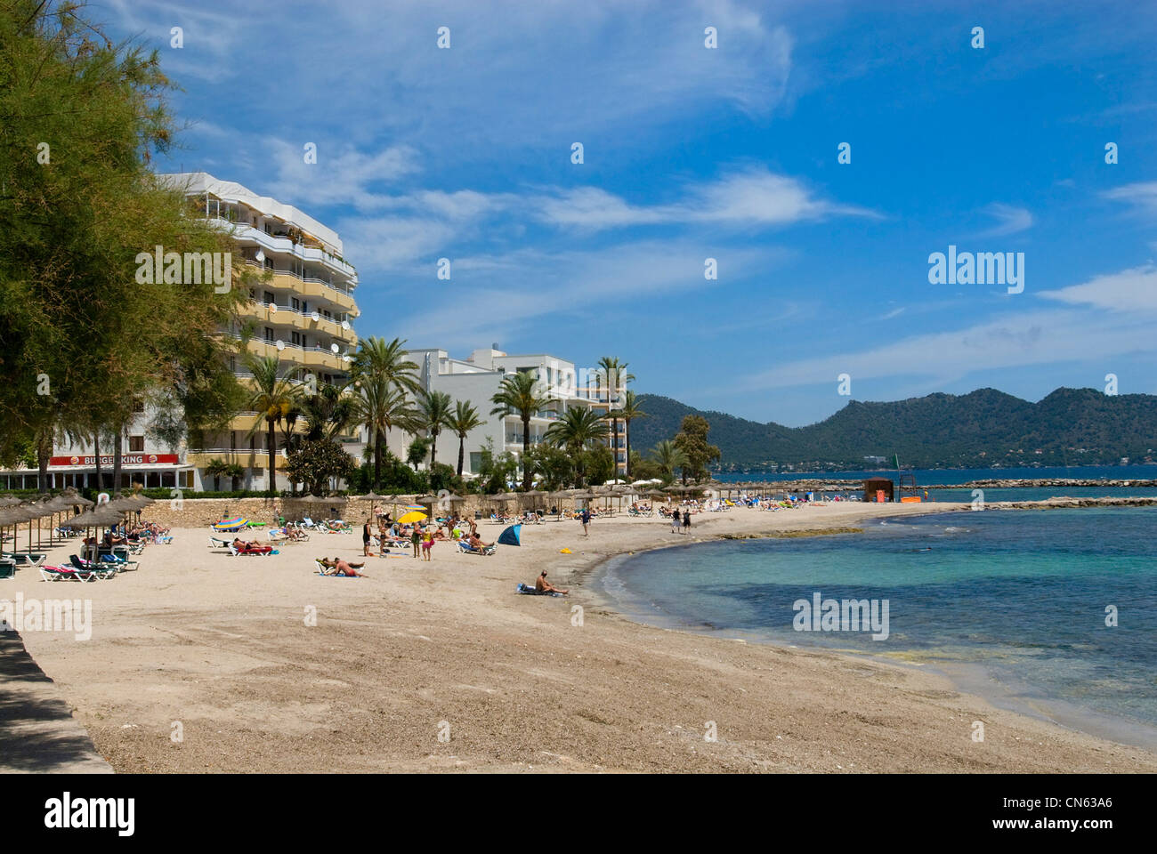 La plage de Cala Bona Majorque Baléares Espagne Banque D'Images