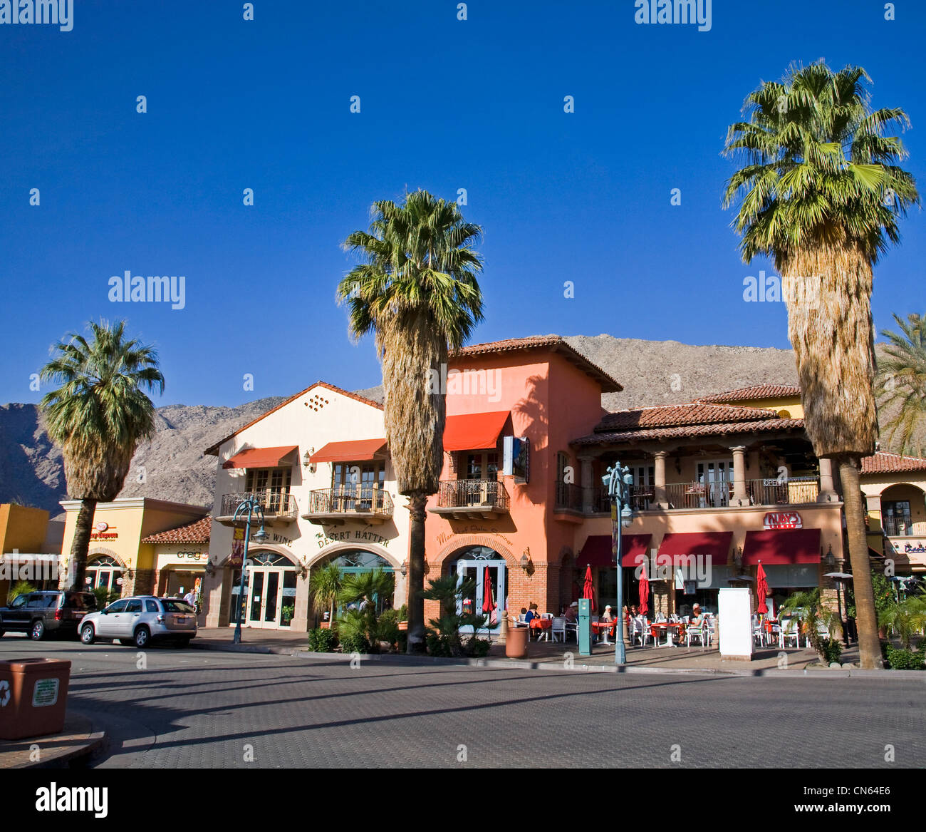 Centre-ville de Palm Springs, Californie le Indian Canyon Drive Banque D'Images
